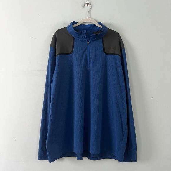 The North Face FlashDry-XD Quarter Zip Blue Mens Outdoor Hiking Pullover - Picture 1 of 5